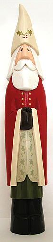 Tall Santa with holly leaves #722